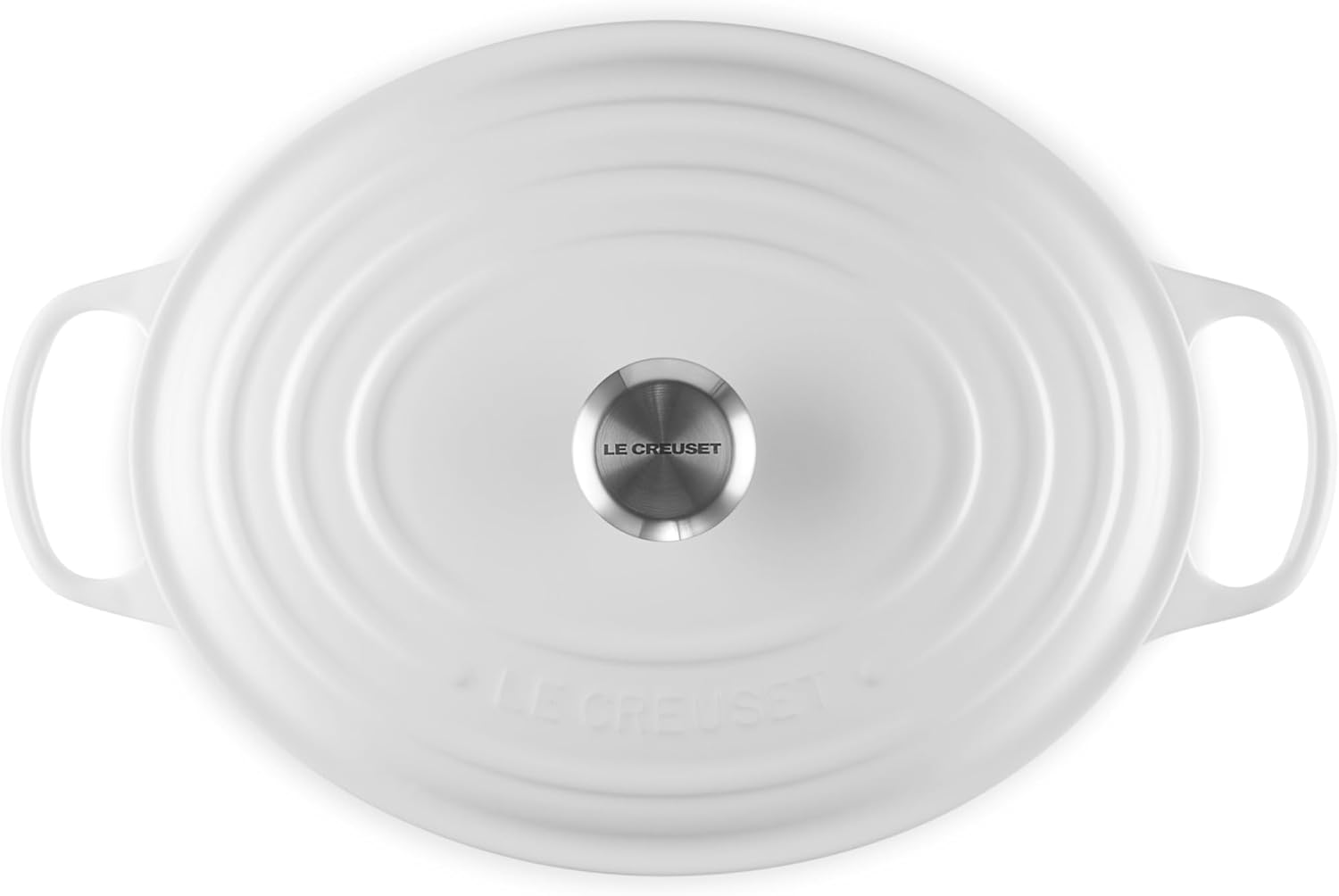 Le Creuset 8 Qt. Signature Oval Dutch Oven w/Stainless Steel Knob - White