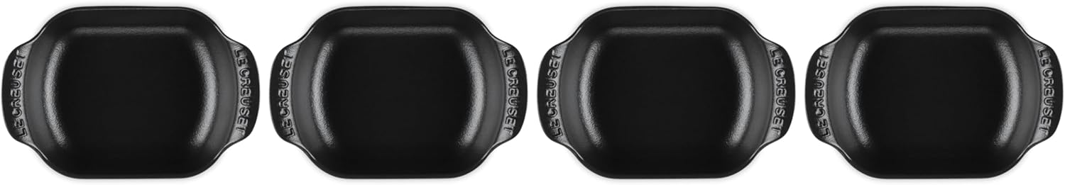 Le Creuset Set of 4 - 1/3 Qt. Mini Rectangular Baker - Gourmand Collection - Matte Black