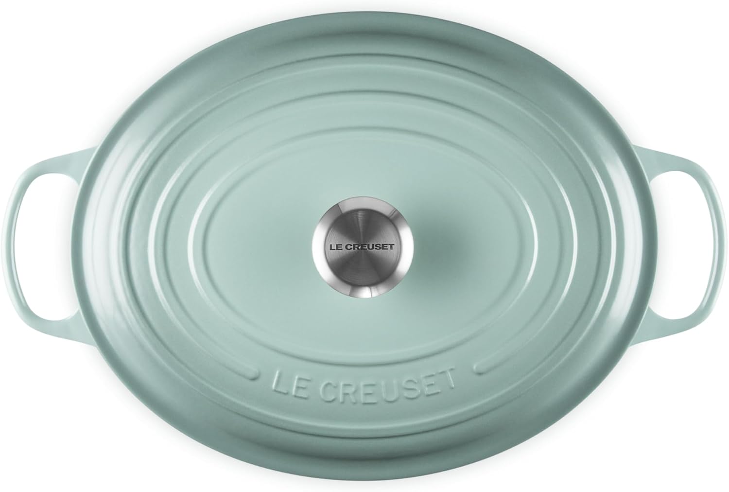 Le Creuset 8 Qt. Signature Oval Dutch Oven w/Stainless Steel Knob - Sea Salt