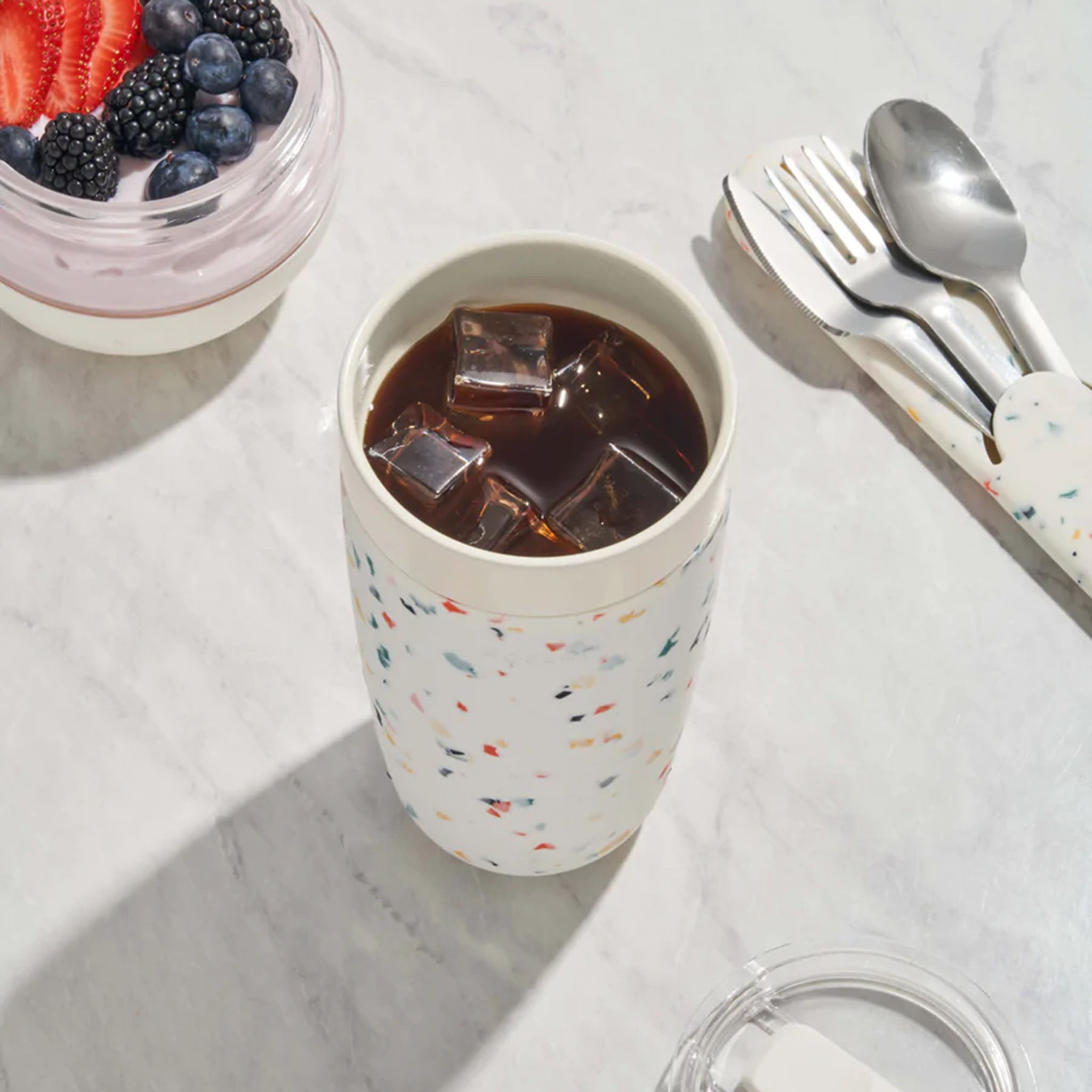 Porter Ceramic Insulated Tumbler in Terrazzo Cream