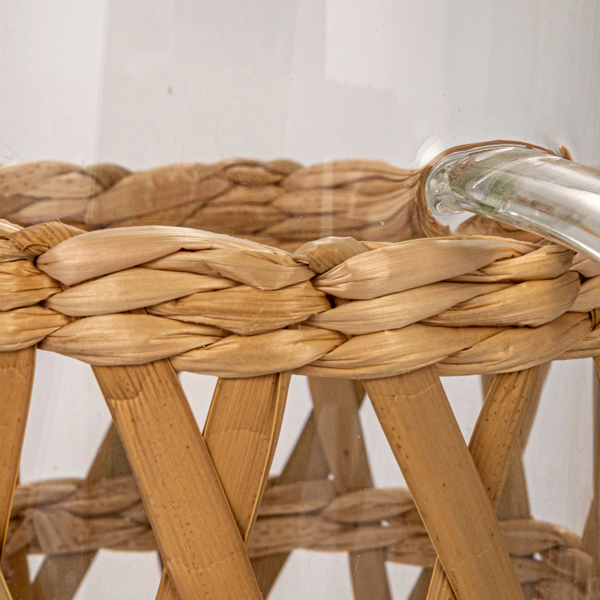 Seagrass Wrapped Glass Pitcher