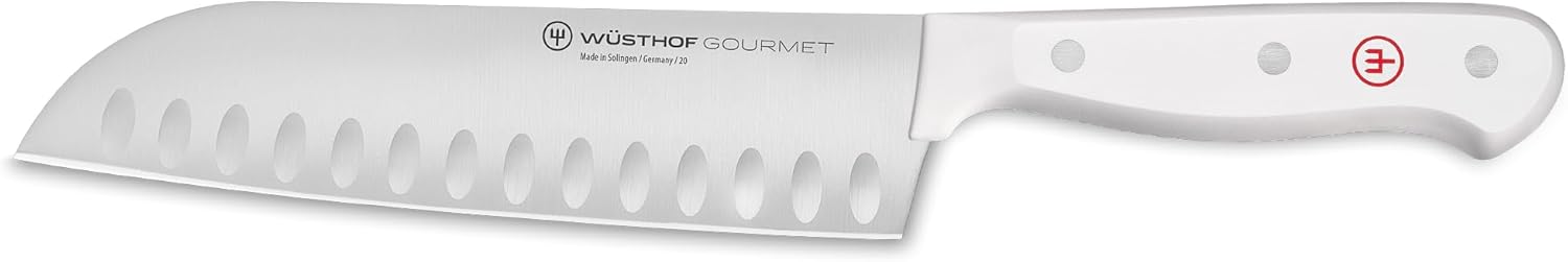 Wusthof Gourmet White - 7" Santoku Knife w/Hollow Edge