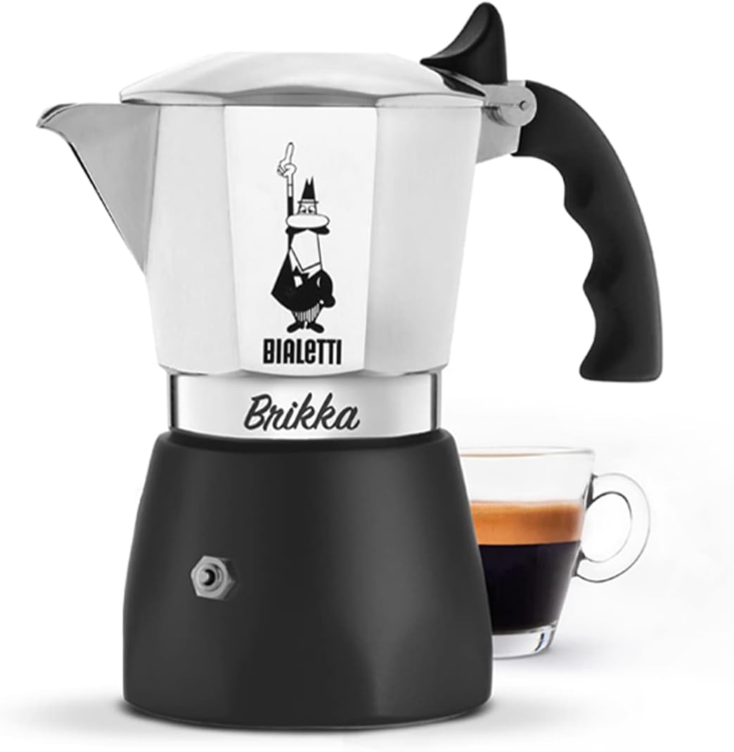 Bialetti Brikka Stovetop Espresso Maker 4 Cups - Black