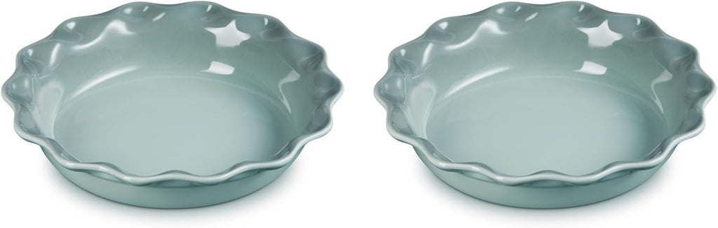 Le Creuset Set of 2 - 9" Heritage Fluted Pie Dish - Sea Salt