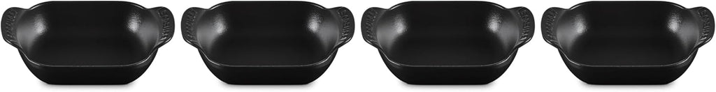 Le Creuset Set of 4 - 1/3 Qt. Mini Rectangular Baker - Gourmand Collection - Matte Black