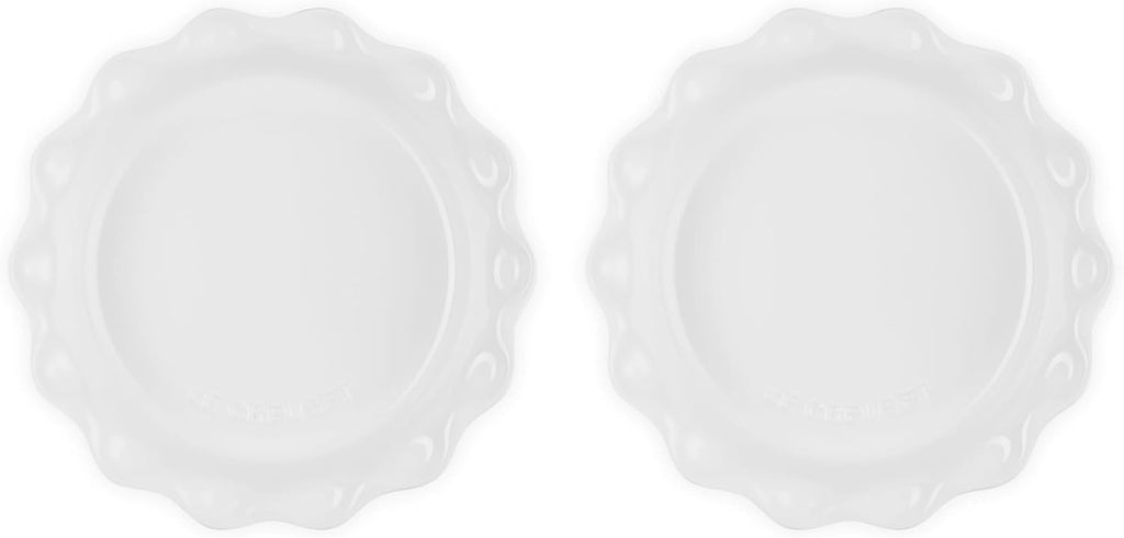 Le Creuset Set of 2 - 9" Heritage Fluted Pie Dish - White