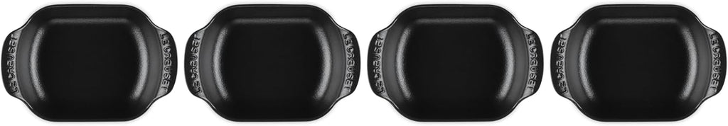 Le Creuset Set of 4 - 1/3 Qt. Mini Rectangular Baker - Gourmand Collection - Matte Black