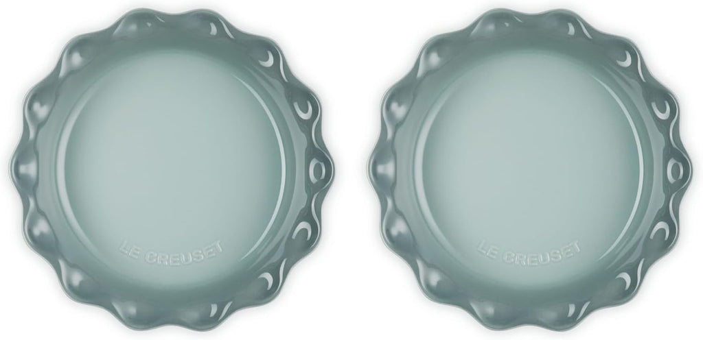 Le Creuset Set of 2 - 9" Heritage Fluted Pie Dish - Sea Salt