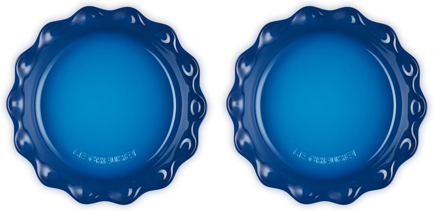 Le Creuset Set of 2 - 9" Heritage Fluted Pie Dish - Marseille