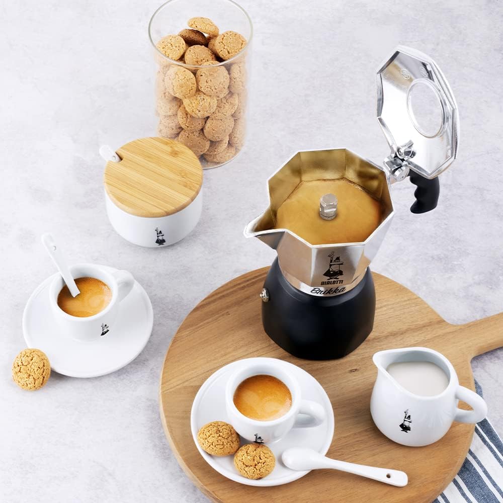 Bialetti Brikka Stovetop Espresso Maker 4 Cups - Black