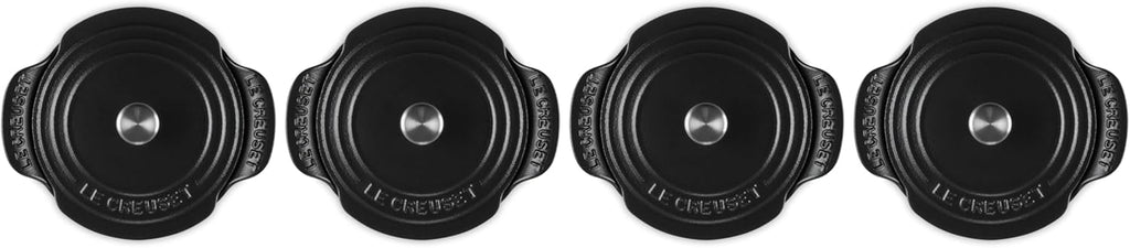 Le Creuset Set of 4 - 1/3 Qt. Mini Round Braiser w/Stainless Steel Knob - Gourmand Collection - Matte Black