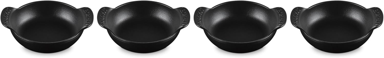 Le Creuset Set of 4 - 1/3 Qt. Mini Round Braiser - Gourmand Collection - Matte Black
