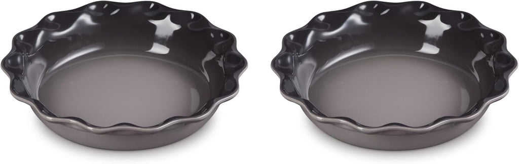 Le Creuset Set of 2 - 9" Heritage Fluted Pie Dish - Oyster