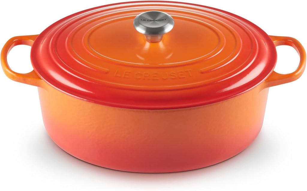 Le Creuset 8 Qt. Signature Oval Dutch Oven w/Stainless Steel Knob - Flame