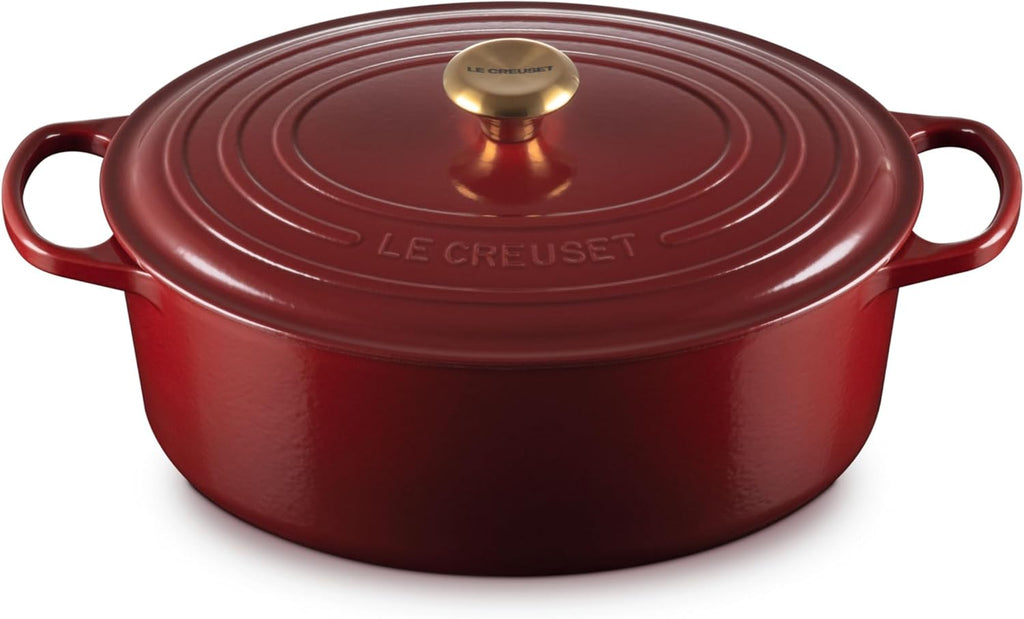 Le Creuset 8 Qt. Signature Oval Dutch Oven w/Gold Knob - Rhone