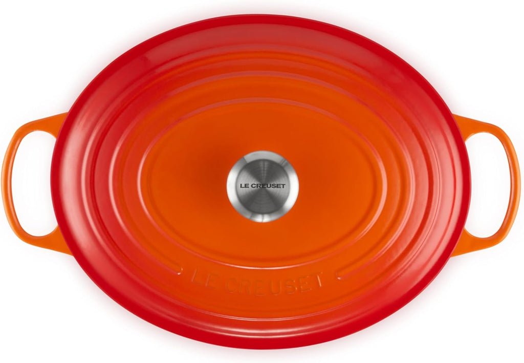 Le Creuset 8 Qt. Signature Oval Dutch Oven w/Stainless Steel Knob - Flame