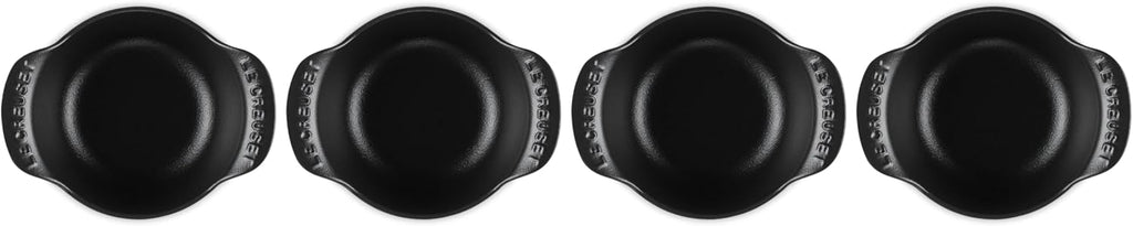 Le Creuset Set of 4 - 1/3 Qt. Mini Round Cocotte - Gourmand Collection - Matte Black