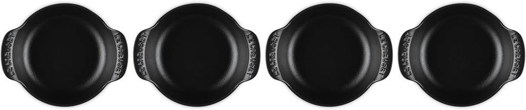 Le Creuset Set of 4 - 1/3 Qt. Mini Round Braiser w/Stainless Steel Knob - Gourmand Collection - Matte Black