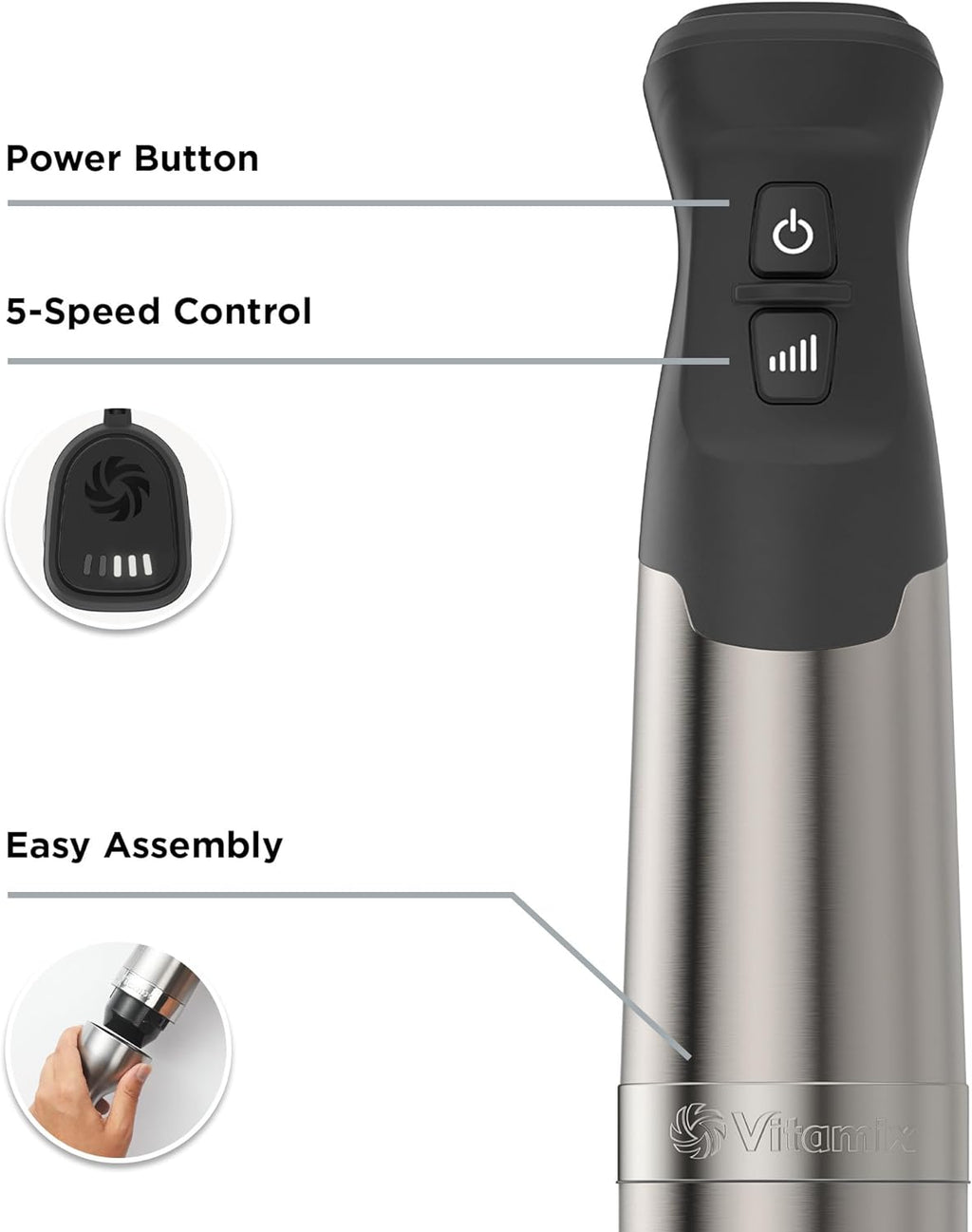 Vitamix Immersion Blender - Stainless Steel/White