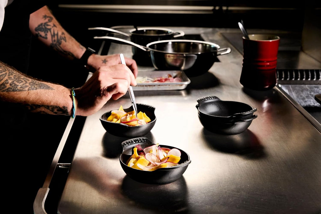 Le Creuset Set of 4 - 1/3 Qt. Mini Round Braiser - Gourmand Collection - Matte Black