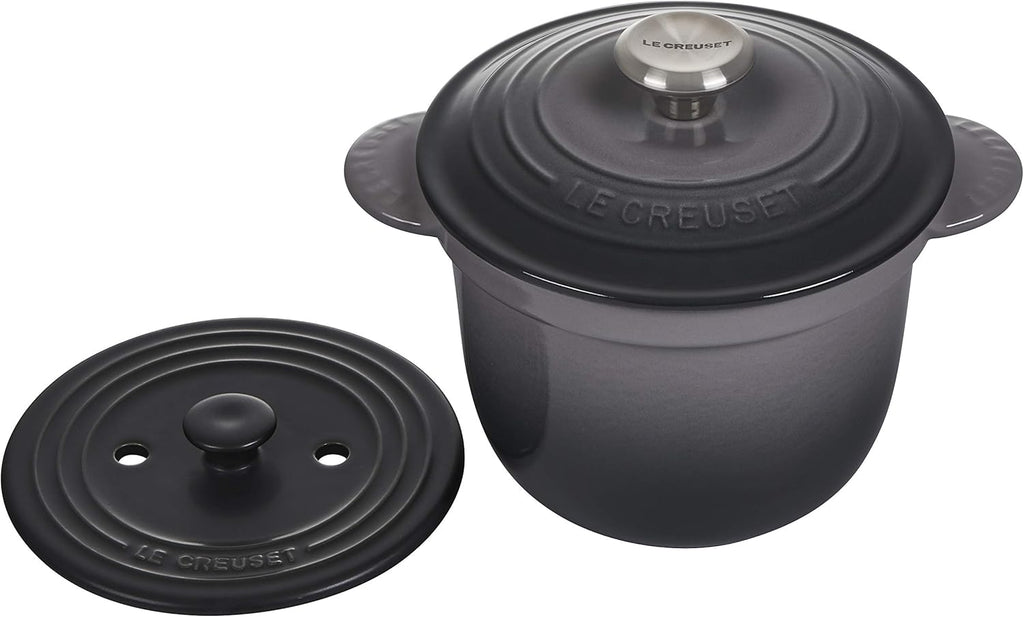 Le Creuset 2 1/4 Qt. Rice Pot w/Stainless Steel Knob & Stoneware Insert - Oyster