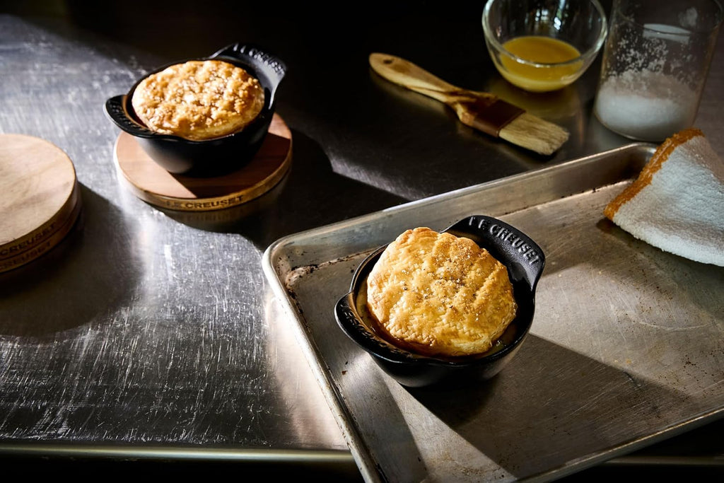 Le Creuset Set of 4 - 1/3 Qt. Mini Round Cocotte - Gourmand Collection - Matte Black