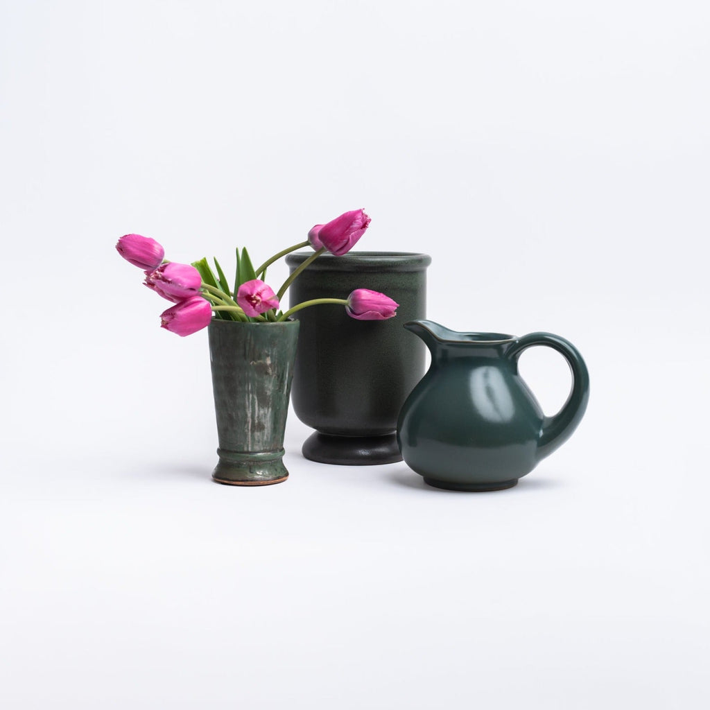Vintage Green Glazed Pitcher
