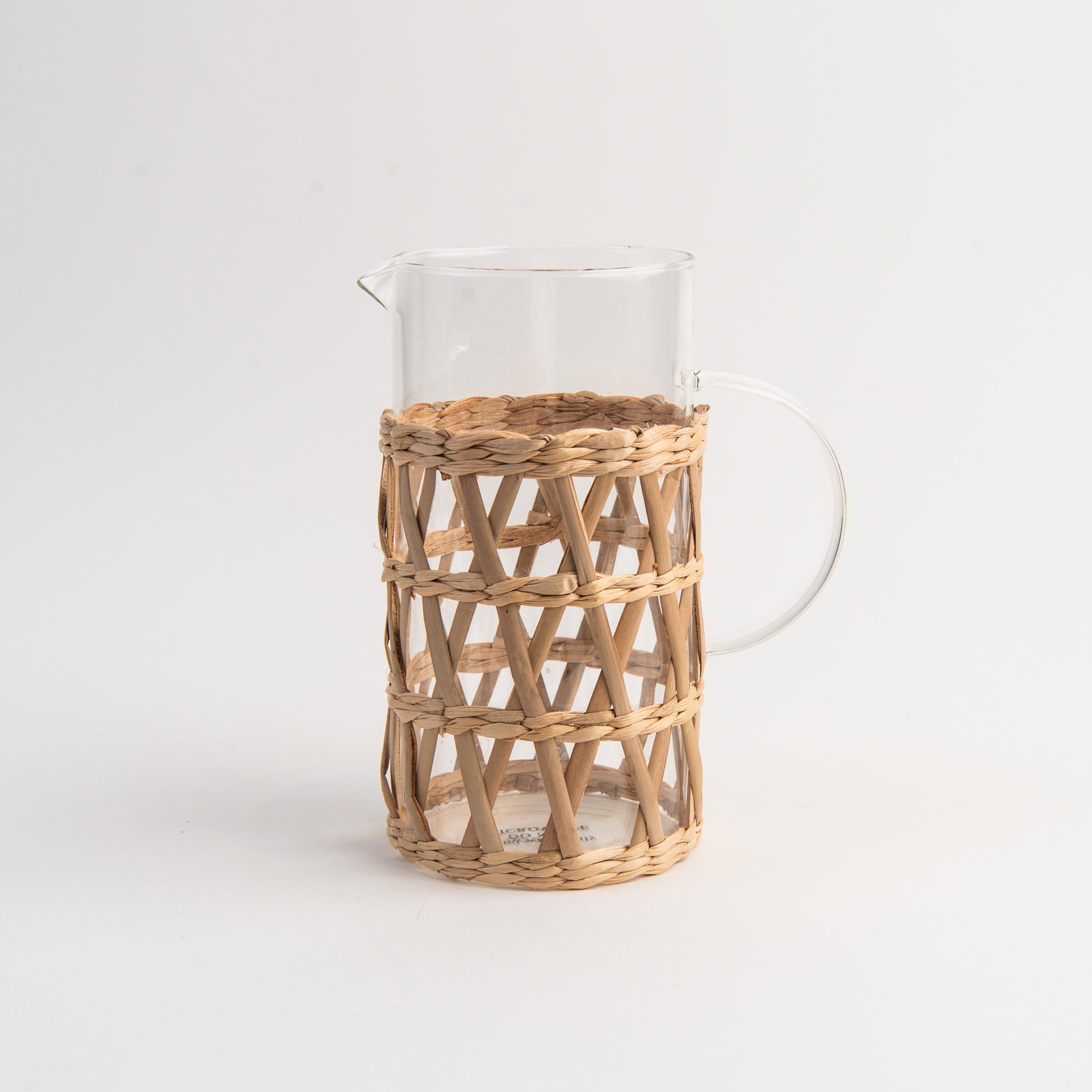 Seagrass Wrapped Glass Pitcher