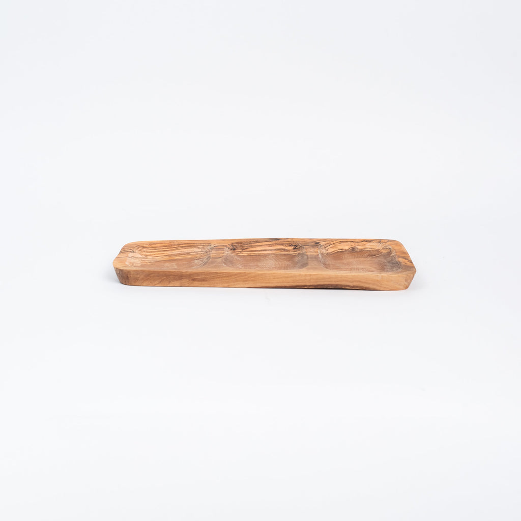 Olivewood Three Section Tray