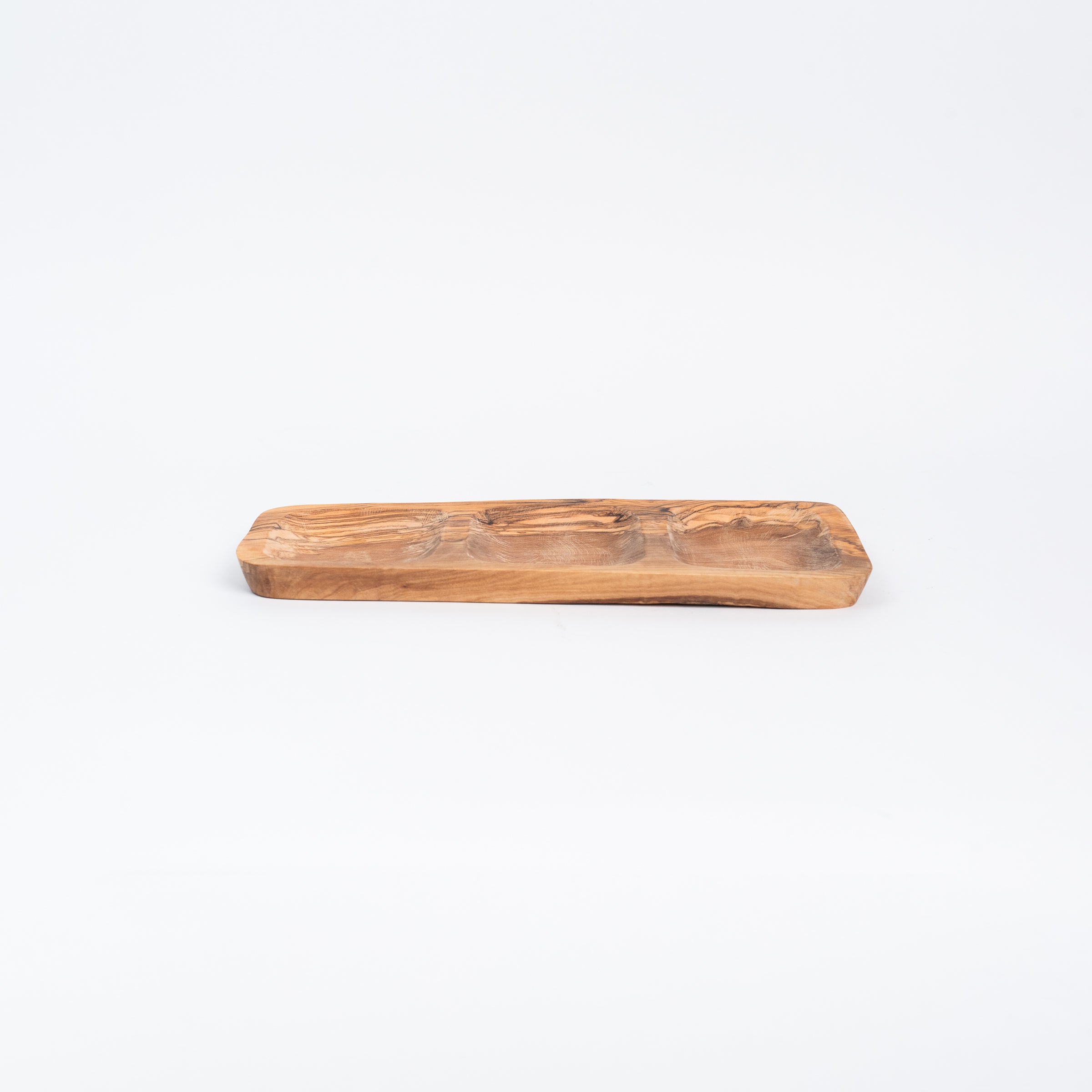 Olivewood Three Section Tray