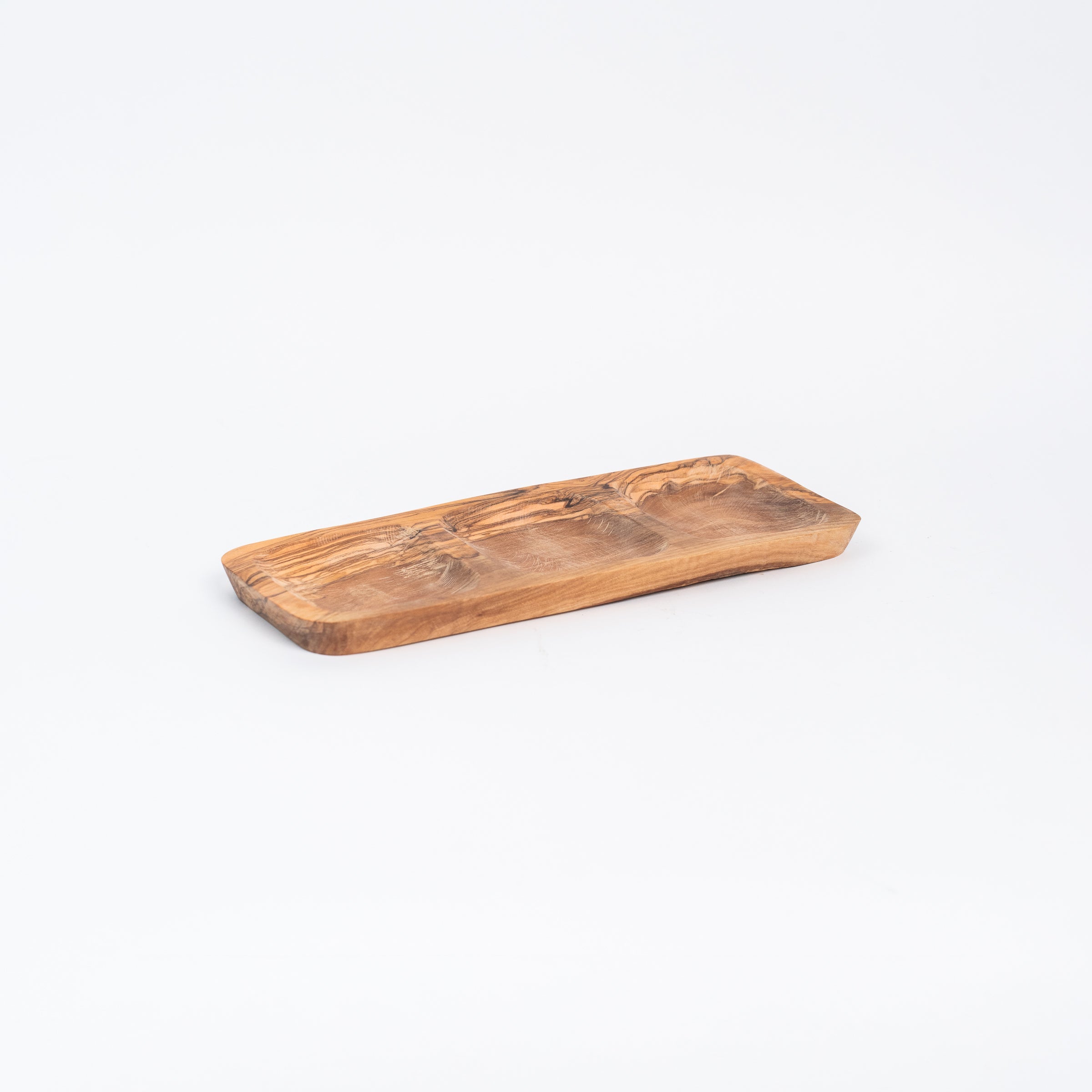 Olivewood Three Section Tray