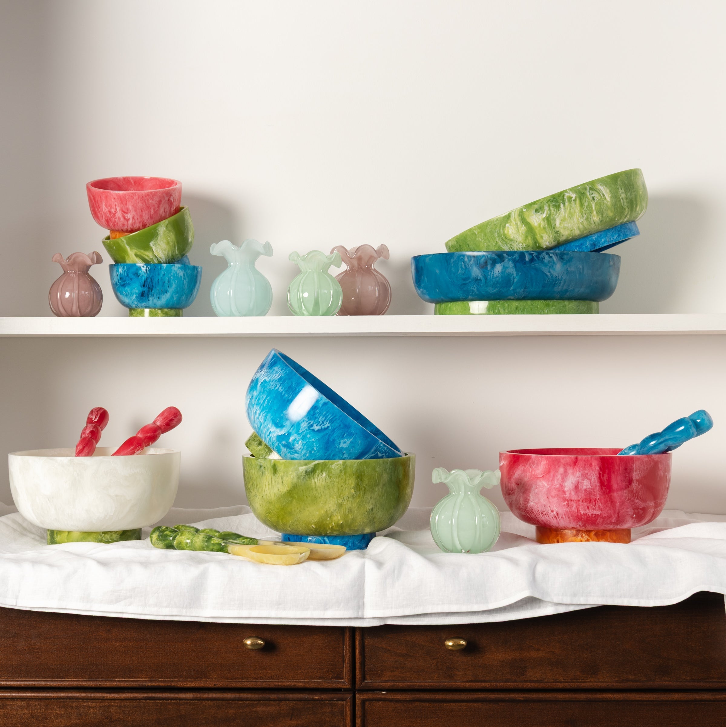 Beatriz Ball Rio Bubble Salad Servers in Blue