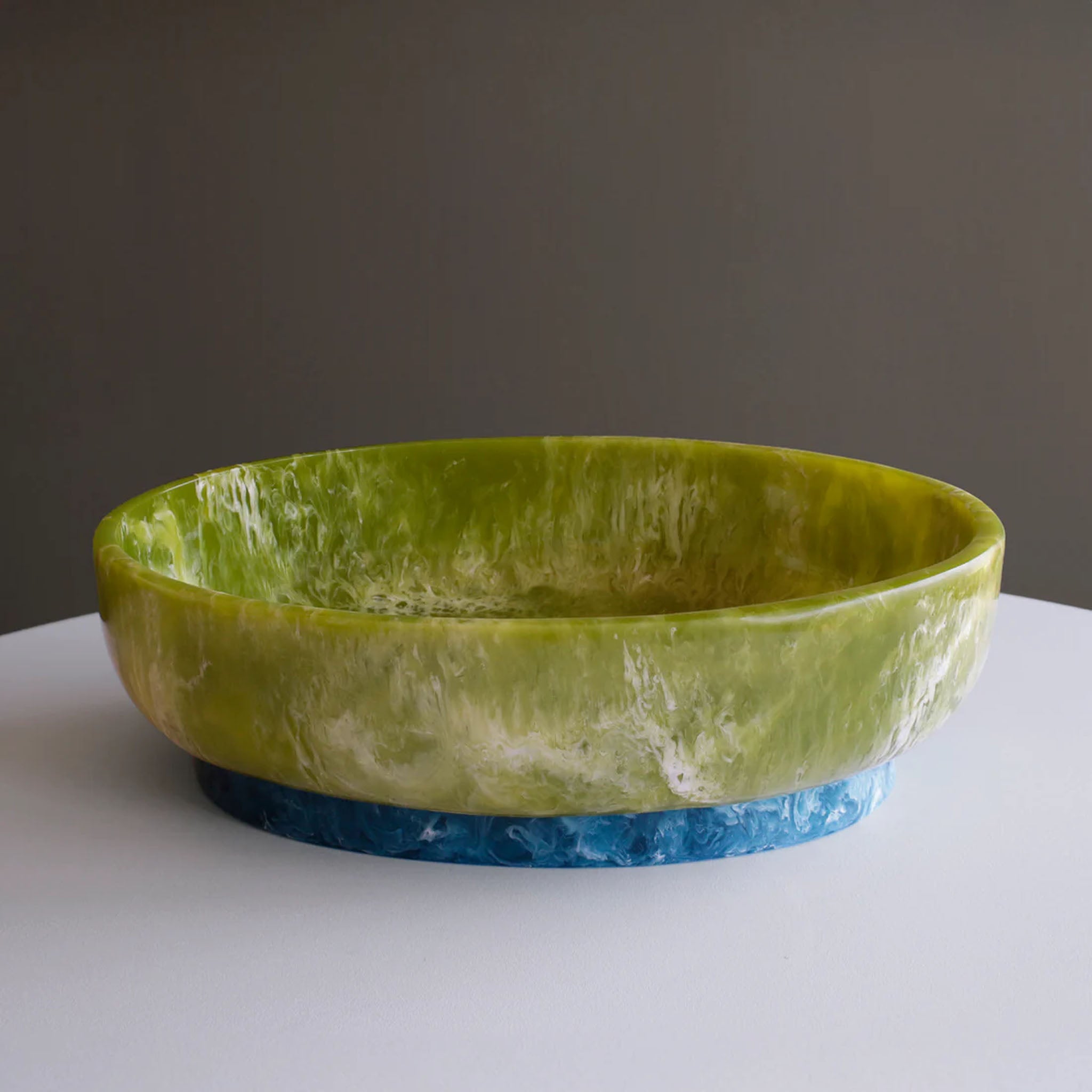 Beatriz Ball Rio Resin Large Oval Bowl in Green & Blue
