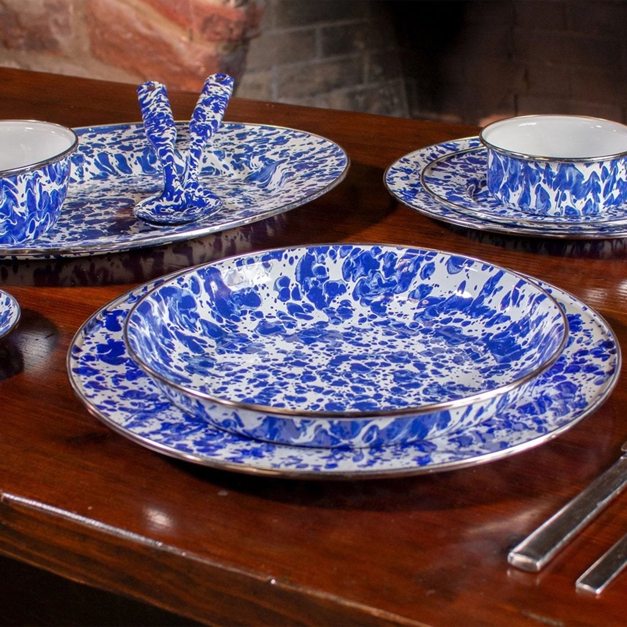 Cobalt Swirl Enamelware Spoon Set