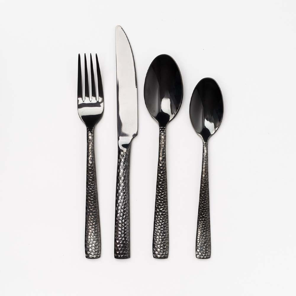 Hammered Black Flatware