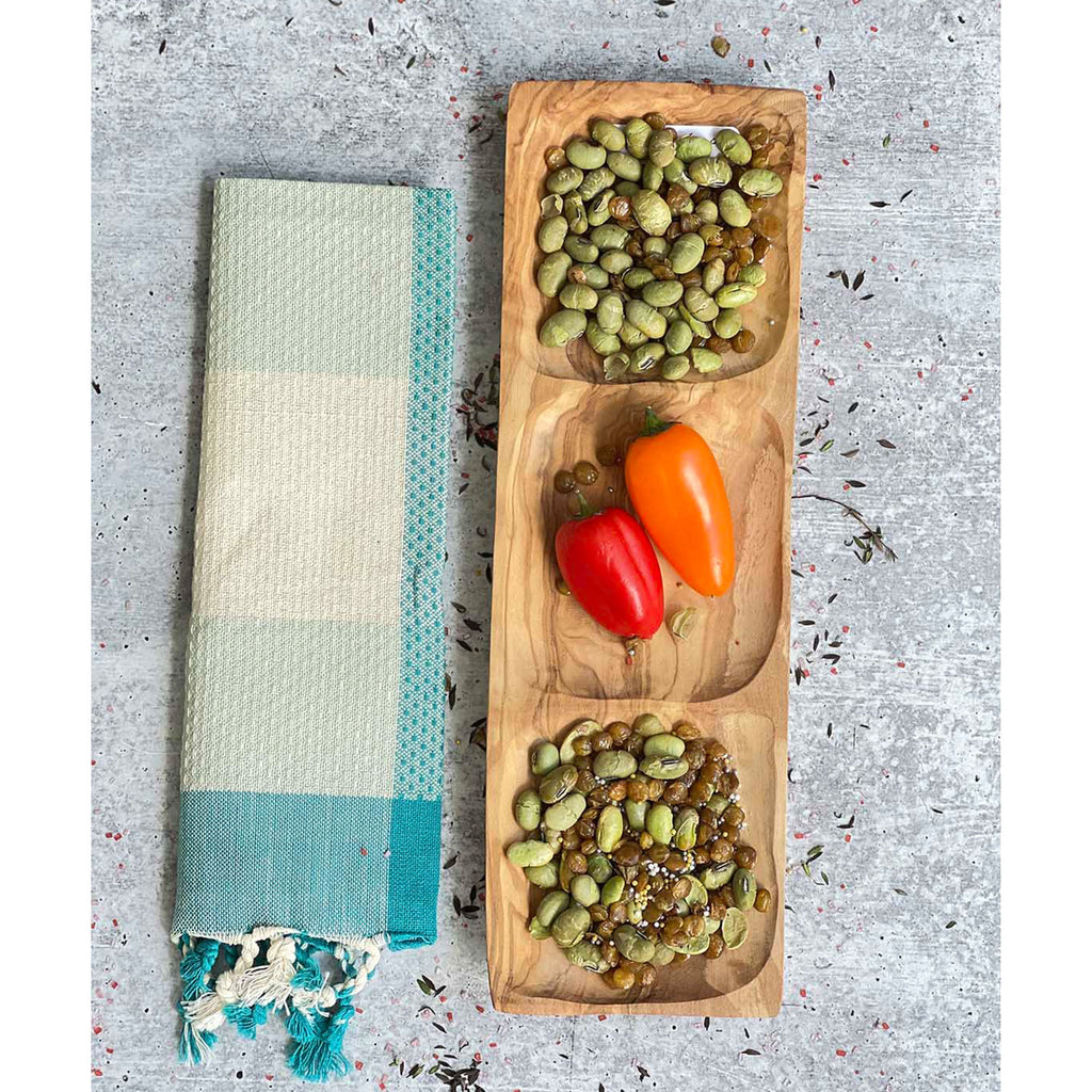 Olivewood Three Section Tray