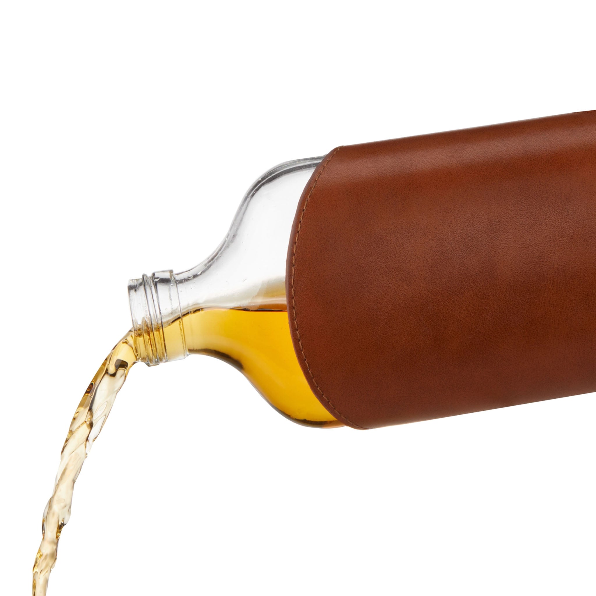 Classic Leather Wrapped Glass Flask