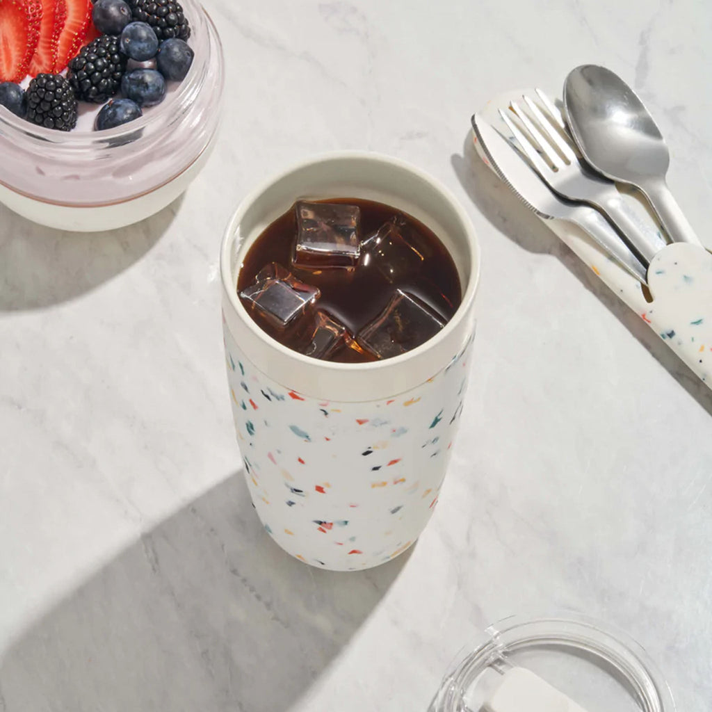 Porter Ceramic Insulated Tumbler in Terrazzo Cream
