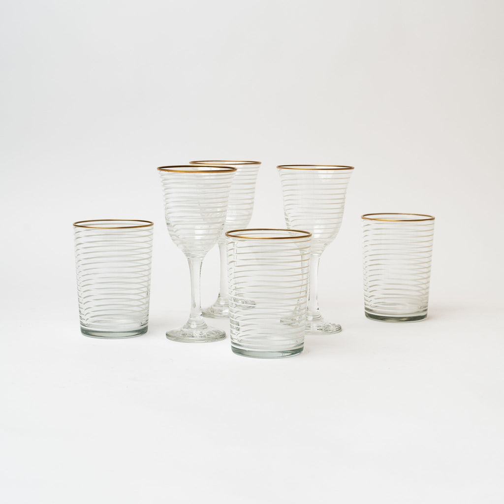 White Panorama Water Glass