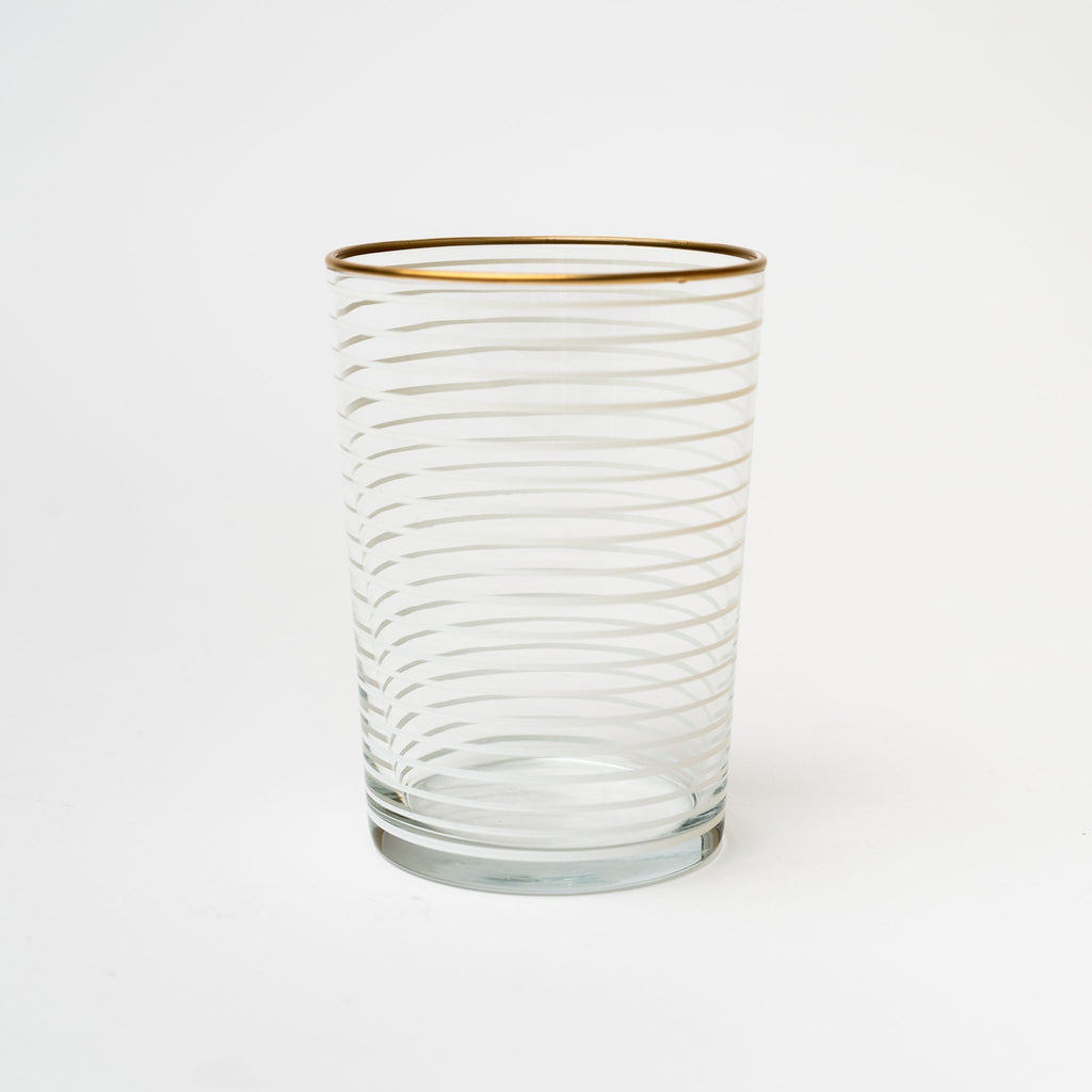 White Panorama Water Glass